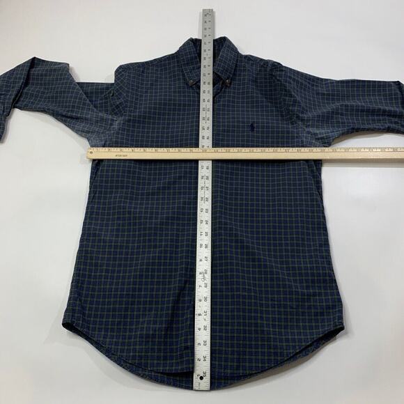 Ralph Lauren Shirt Mens S Royal Blue Cotton Stretch Check Classic Fit *READ - Picture 4 of 10